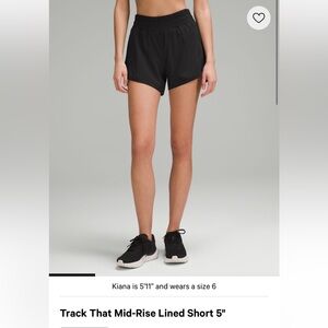 Lulu lemon track that Black Women's Mid-Rise Lined Shorts